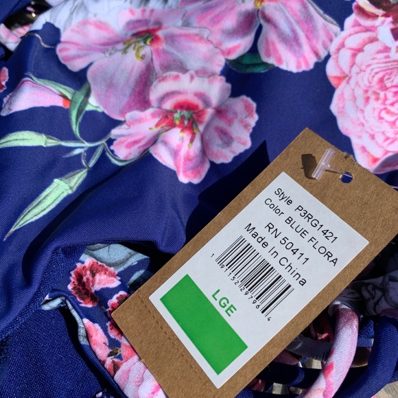 Rachel Roy Floral Blue/Purple Bathing Suit… - Picture 4 of 4